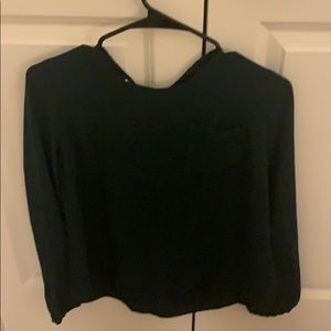 Green tie back blouse